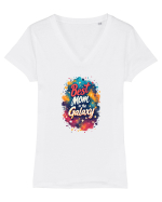 BEST MOM IN THE GALAXY - CEA MAI BUNA MAMA DIN GALAXIE Tricou mânecă scurtă guler V Damă Evoker