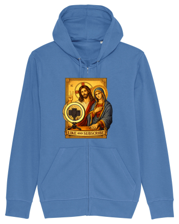 Funny Jesus Mary Influencer Bright Blue