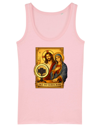Funny Jesus Mary Influencer Cotton Pink