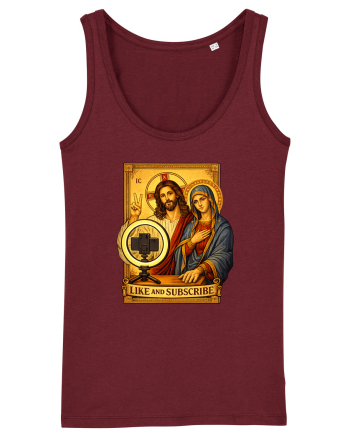 Funny Jesus Mary Influencer Burgundy
