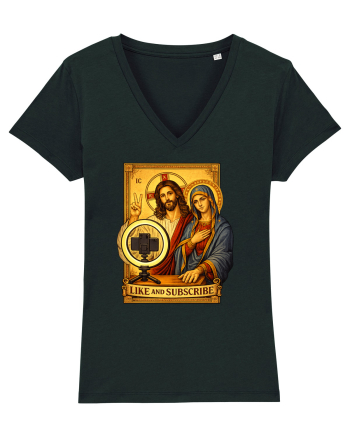 Funny Jesus Mary Influencer Black