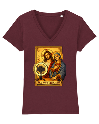 Funny Jesus Mary Influencer Burgundy