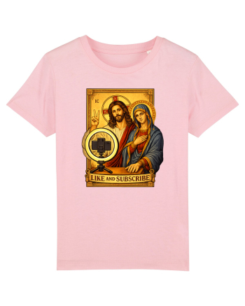 Funny Jesus Mary Influencer Cotton Pink