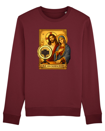 Funny Jesus Mary Influencer Burgundy