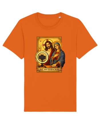 Funny Jesus Mary Influencer Bright Orange