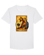 Funny Jesus Mary Influencer Tricou mânecă scurtă guler larg Bărbat Skater