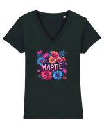  MARTIE - PRIMAVARA - FLORI 3 Tricou mânecă scurtă guler V Damă Evoker