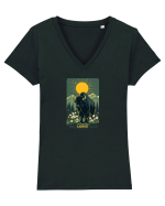 ZIMBRU - PRIMAVARA - MUNTI -CARPATI -  BRAZI -SOARE   Tricou mânecă scurtă guler V Damă Evoker