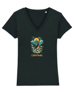 CERB - PRIMAVARA - MUNTI - CARPATHIANS -  BRAZI -SOARE   Tricou mânecă scurtă guler V Damă Evoker