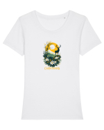 CERB - PRIMAVARA - MUNTI - CARPATHIANS -  BRAZI -SOARE  2 Tricou mânecă scurtă guler larg fitted Damă Expresser