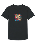COLOR YOUR DAY - COLOREAZA-TI ZIUA - FLORI - PRIMAVARA Tricou mânecă scurtă guler larg Bărbat Skater