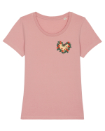 PRIMAVARA INIMA - - HARU - TEXT JAPONEZA - STIL JAPONEZ - lateral Tricou mânecă scurtă guler larg fitted Damă Expresser
