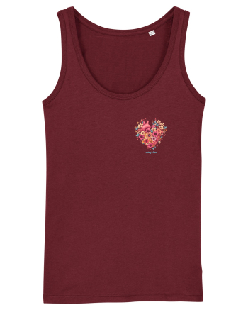 SPRING IS HERE - PRIMAVARA E AICI -  INIMA din FLORI - lateral Burgundy