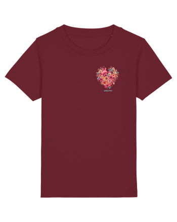 SPRING IS HERE - PRIMAVARA E AICI -  INIMA din FLORI - lateral Burgundy