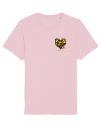 SPRING IS HERE - PRIMAVARA E AICI -  INIMA din FLORI 2 - lateral Cotton Pink