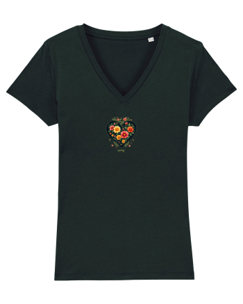SPRING  - PRIMAVARA -  INIMA din FLORI  Black
