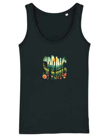 SPRING - PRIMAVARA FLORI PEISAJ MUNTE Black