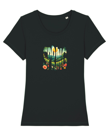 SPRING - PRIMAVARA FLORI PEISAJ MUNTE Black