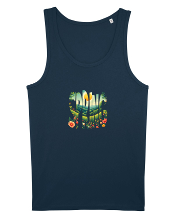 SPRING - PRIMAVARA FLORI PEISAJ MUNTE Navy