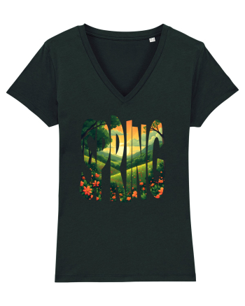 SPRING - PRIMAVARA FLORI PEISAJ MUNTE 2 Black
