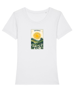 ROMANIA FLORI PEISAJ MUNTE  Tricou mânecă scurtă guler larg fitted Damă Expresser
