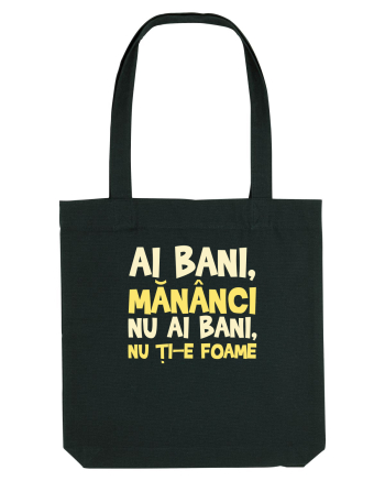 AI BANI, MANANCI. NU AI BANI, NU TI-E FOAME Black