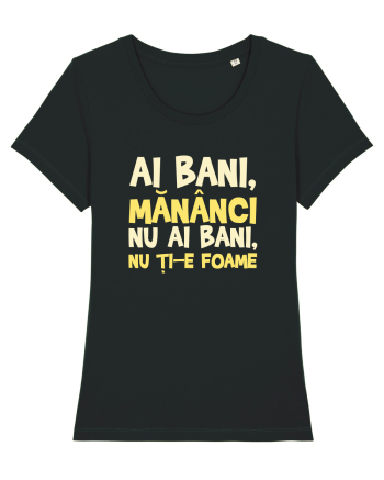 AI BANI, MANANCI. NU AI BANI, NU TI-E FOAME Black