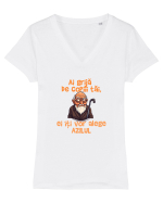 AI GRIJA DE COPIII TAI, EI ITI VOR ALEGE AZILUL - batran 2 Tricou mânecă scurtă guler V Damă Evoker
