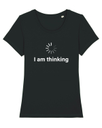 Ma gandesc... Tricou mânecă scurtă guler larg fitted Damă Expresser