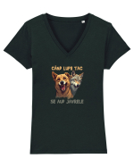 CAND LUPII TAC, SE AUD JAVRELE 4 Tricou mânecă scurtă guler V Damă Evoker