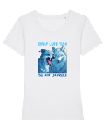 CAND LUPII TAC, SE AUD JAVRELE 6 Tricou mânecă scurtă guler larg fitted Damă Expresser