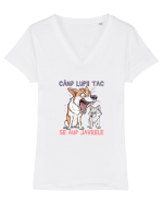 CAND LUPII TAC, SE AUD JAVRELE 7 Tricou mânecă scurtă guler V Damă Evoker