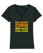 IMI ADOR COPIII, MAI ALES CAND DORM Tricou mânecă scurtă guler V Damă Evoker
