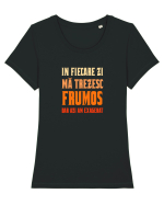 IN FIECARE ZI MA TREZESC FRUMOS, DAR AZI AM EXAGERAT Tricou mânecă scurtă guler larg fitted Damă Expresser