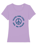 Peace and Love Tricou mânecă scurtă guler larg fitted Damă Expresser