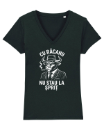 Cu Răcanii Nu Stau la Șprit Tricou mânecă scurtă guler V Damă Evoker