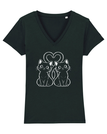 Two Cats, One Heart Black