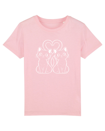Two Cats, One Heart Cotton Pink