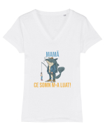 MAMA, CE SOMN M-A LUAT! Tricou mânecă scurtă guler V Damă Evoker