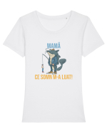 MAMA, CE SOMN M-A LUAT! Tricou mânecă scurtă guler larg fitted Damă Expresser