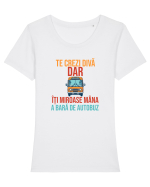TE CREZI DIVA, DAR ITI MIROASE MANA A BARA DE AUTOBUZ 2 Tricou mânecă scurtă guler larg fitted Damă Expresser