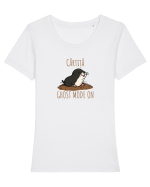 CARTITA -  GHOST MODE ON 2 Tricou mânecă scurtă guler larg fitted Damă Expresser