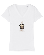 BABY BURSUC (viezure) Tricou mânecă scurtă guler V Damă Evoker