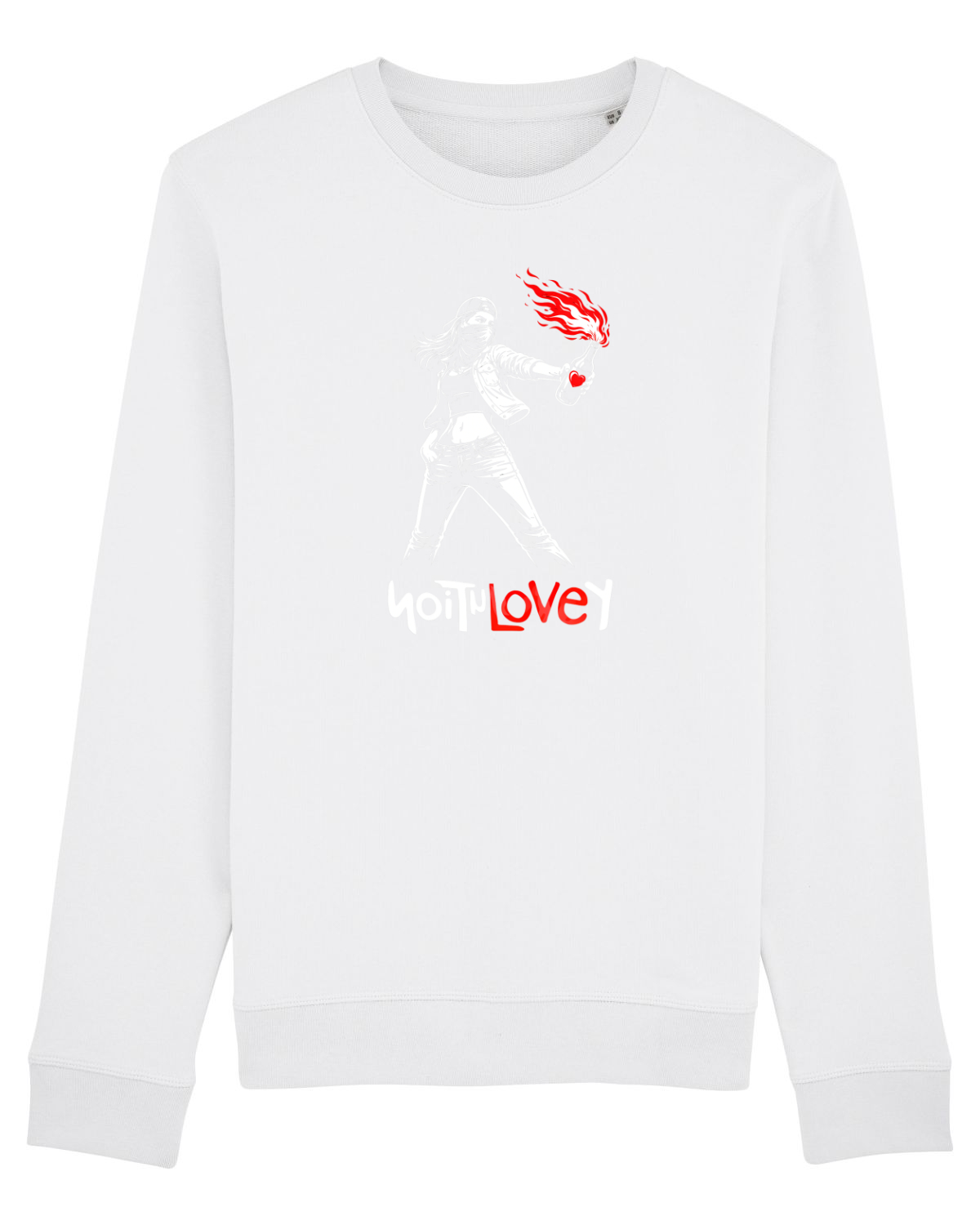 Bluză mânecă lungă Unisex Rise White