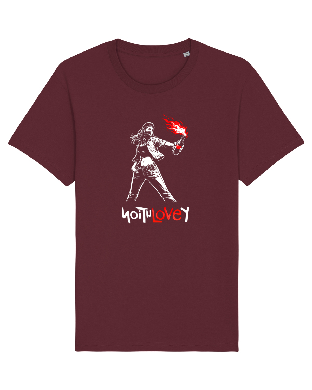 Tricou mânecă scurtă Unisex Rocker Burgundy