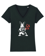 Dragostea Nu E  Tricou mânecă scurtă guler V Damă Evoker