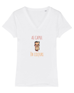 AI CAPUL IN COLTURI 1 Tricou mânecă scurtă guler V Damă Evoker