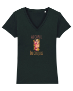 AI CAPUL IN COLTURI 2 Tricou mânecă scurtă guler V Damă Evoker