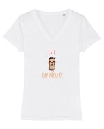 ESTI CAP PATRAT? 2 Tricou mânecă scurtă guler V Damă Evoker