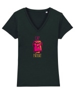 CAP PATRAT 1 Tricou mânecă scurtă guler V Damă Evoker